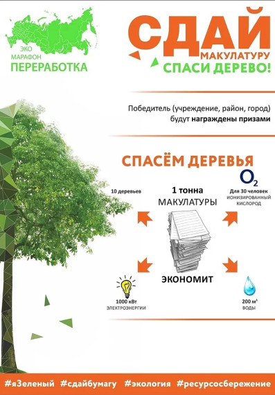 Экологическая акция “Сдай макулатуру - спаси дерево!”.